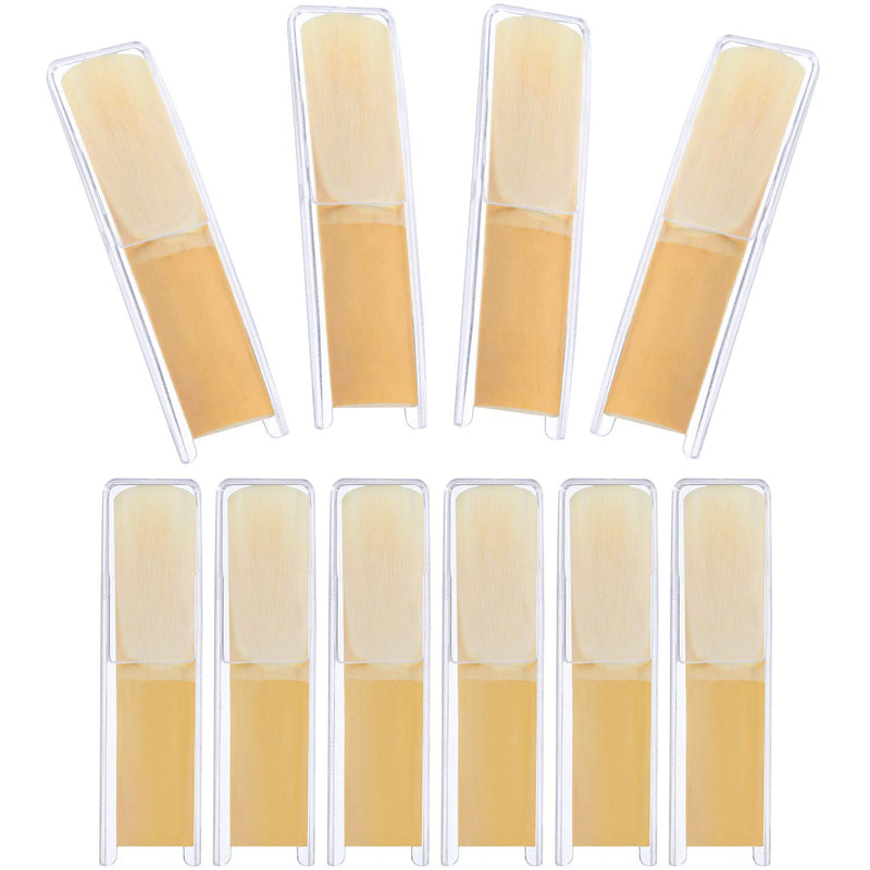 10 Pieces Alto Saxophone Reeds Size 2.5 with Individual Plastic Case, Traditional Reeds Strength 2 1/2 for Clarinet Soprano or Alto Sax