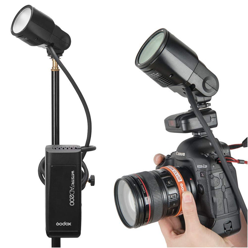 GODOX EC200 AD200 Remote Separation Extension Head with Hot Shoe and 2M Cable Portable Off-Camera Light Lamp for Godox AD200 Pocket Flash