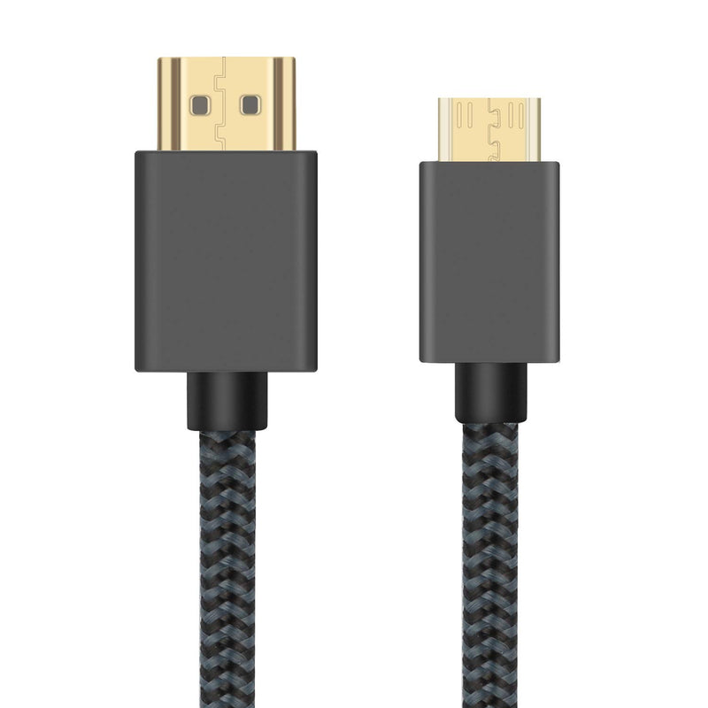 2 Pack Mini HDMI to HDMI Cable 10FT,UseBean High Speed 4K 60Hz Mini HDMI Male to Male HDMI 2.0 Cord,Compatible with Sony/Nikon/Canon Camera, Camcorder,Laptop,Graphics Video Card,Raspberry Pi Zero W Gray