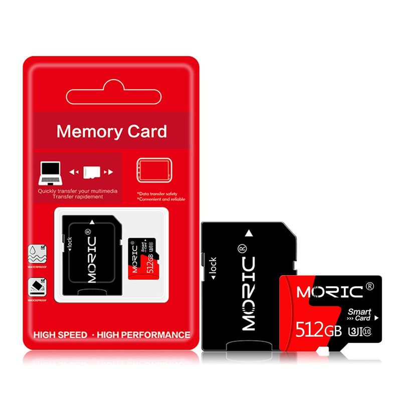 512GB microSDXC UHS-I U3 4K UHD Video High Speed Transfer Micro SD Card with Adapter for Dash Cams, Body Cams, Action Camera, Surveillance & Security Cams