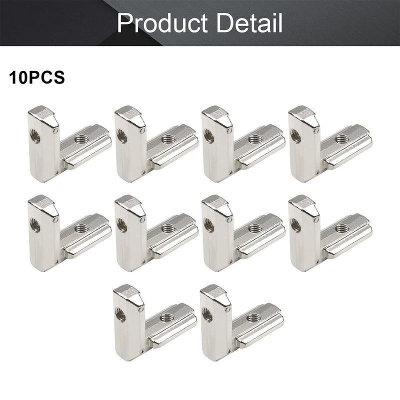 MroMax Internal Joint Bracket 1.46" x 1.22" (L x H), Internal Angle Connector 30 Series for Aluminum Extrusion Profiles, Silver 10 PCS (Without Fixing Screws)