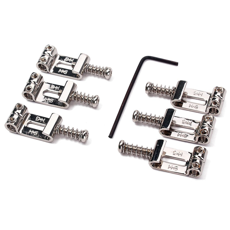 Alnicov Electric Guitar Saddle,6 Roller Bridge Saddles for Strat Tele Electronic Guitar Chrome
