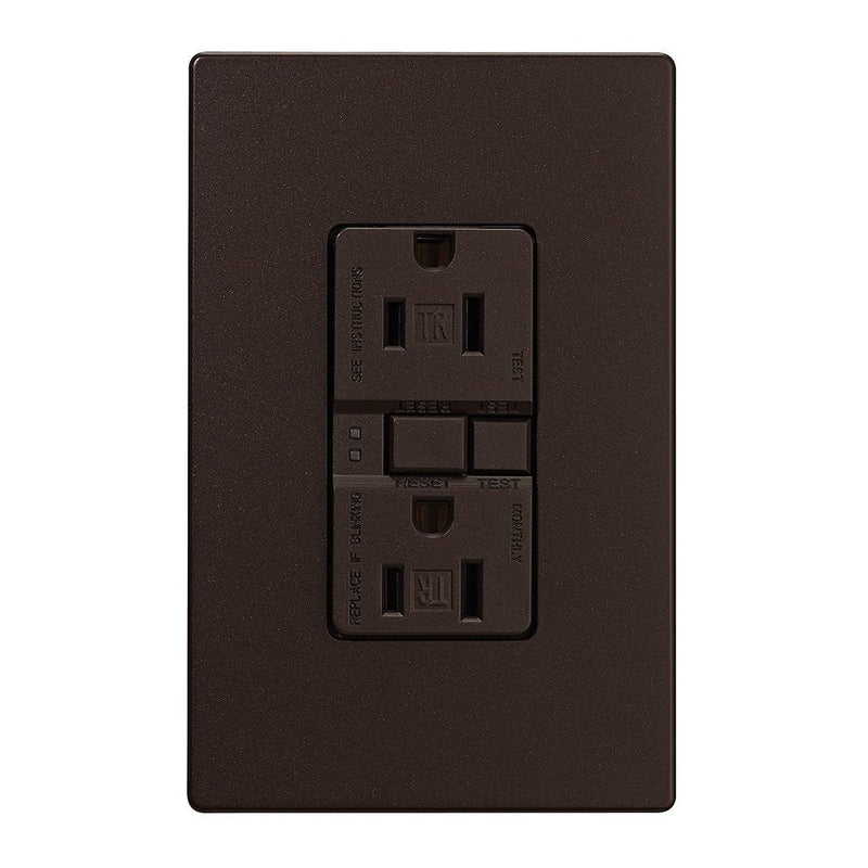 EATON TRSGF15RB-L Wiring Self-Test Tamper Resistant Gfci Receptacle, 4.2 in L X 1.68 in W X 1.27 in D, Automatic