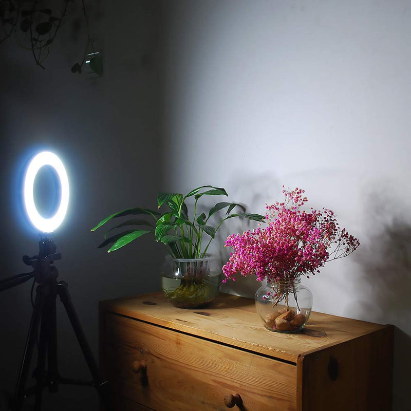 Selfie Ring Light 6.3" - 3 Color Mode & 10 Dimmable Brightness, Small LED Laptop Lighting for Video Conferencing, Live Stream, Tiktok, Zoom Call, Webacam, Remote Working (Compatible with Most Tripod)