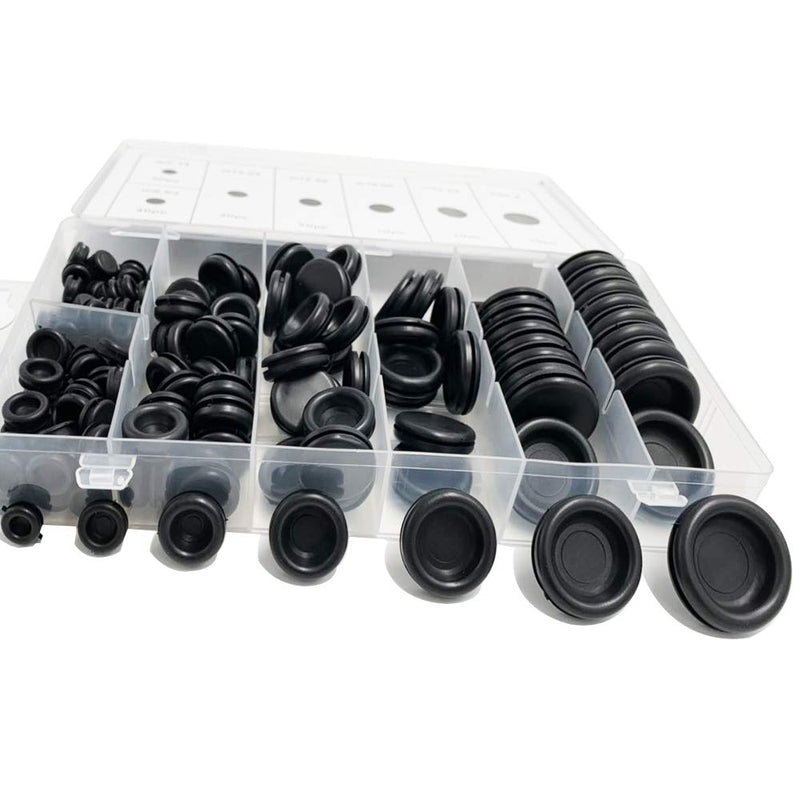 170Pcs Rubber Grommet Kits Firewall Hole Plug Set Electrical Wire Gasket Set for Wire Plug and Cable