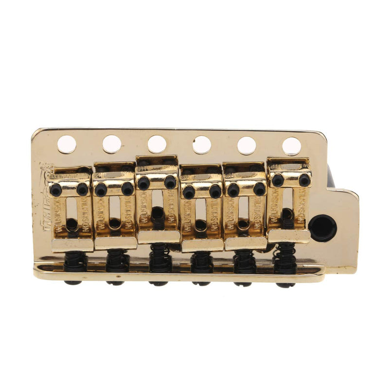 Wilkinson WVC-SB 54mm 6-Hole Vintage Steel Saddles Guitar Tremolo Bridge with Full Solid Steel Block for USA Vintage Strat and Japan Strat, Gold