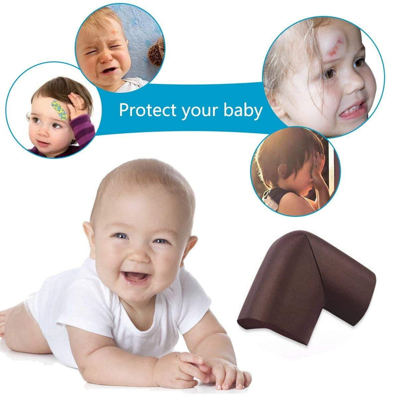 Eoney Corner Guards | Corner Protectors for Baby Safety | Furniture Table Safety Bumper | with 3M Tape(10 Pack) Brown