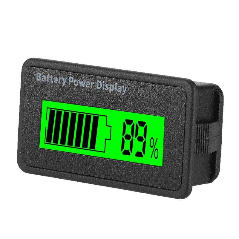 Universal Battery Capacity Indicator, Battery Capacity Tester Voltmeter Battery Power Display 12-48V (Green) Green