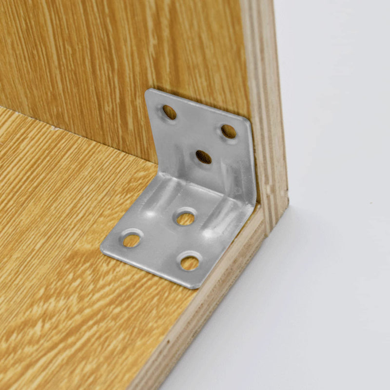 MroMax 6PCS Right Angle Bracket Corner Bracket 1.97" x 1.97" (L x W) Galvanized Angle Bracket Fastener Right Angle Bracket Suitable for Furniture Wooden Cabinet