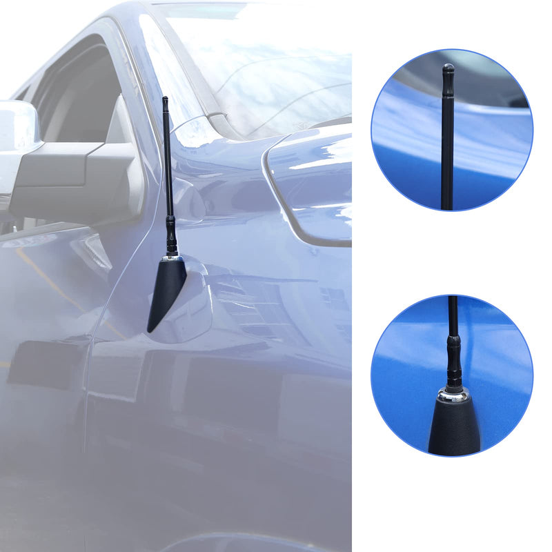 CheroCar FM/AM Radio Antenna Compatible for 2010-2015 Dodge RAM1500, 6.29 inches, Internal Copper Coil, FM/AM Reception, Exterior Accessories, Black-Short…