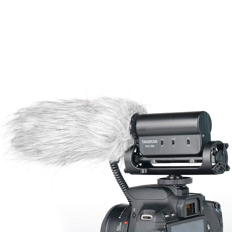 TAKSTAR SGC-598 Interview Shotgun Mic On Camera Video Microphone for Nikon Canon DSLR Camera with Furry Windscreen Muff, OPEN BOX
