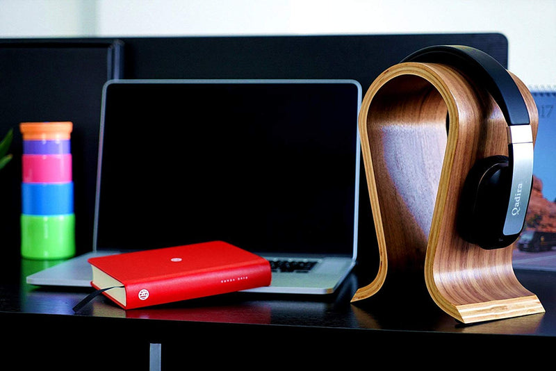 Alikeke Walnut Finish Wood Headphone Stand Arch Holder