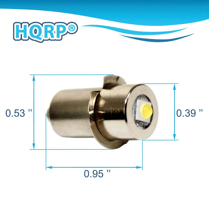 HQRP High Power Upgrade Bulb 3W LED 180LM Compatible with 12 14.4 18 Volt Hitachi Ryobi Skil Makita Craftsman Bosch Porter Cable Dewalt Milwaukee Ridgid Flashlight