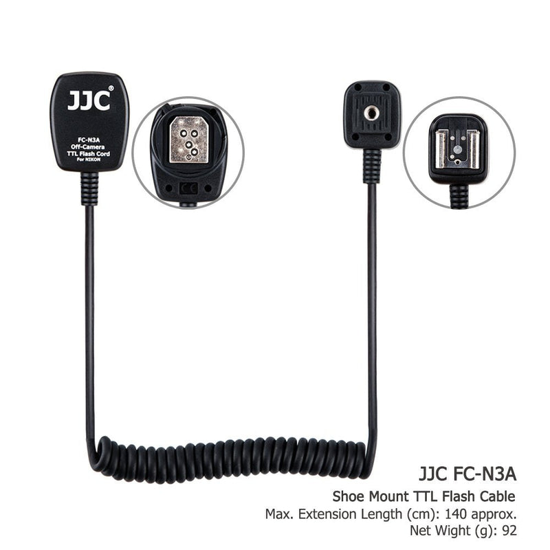 [AUSTRALIA] - Flash TTL Cord JJC Off-Camera Flash Hot Shoe Cord for Nikon Z5 Z6 Z6II Z7 Z7II D6 D5 D780 D850 D810 D750 D500 D7500 D7200 D5600 D5500 D5300 D3500 D3400 Replaces Nikon SC-28 Cord -1.3m 