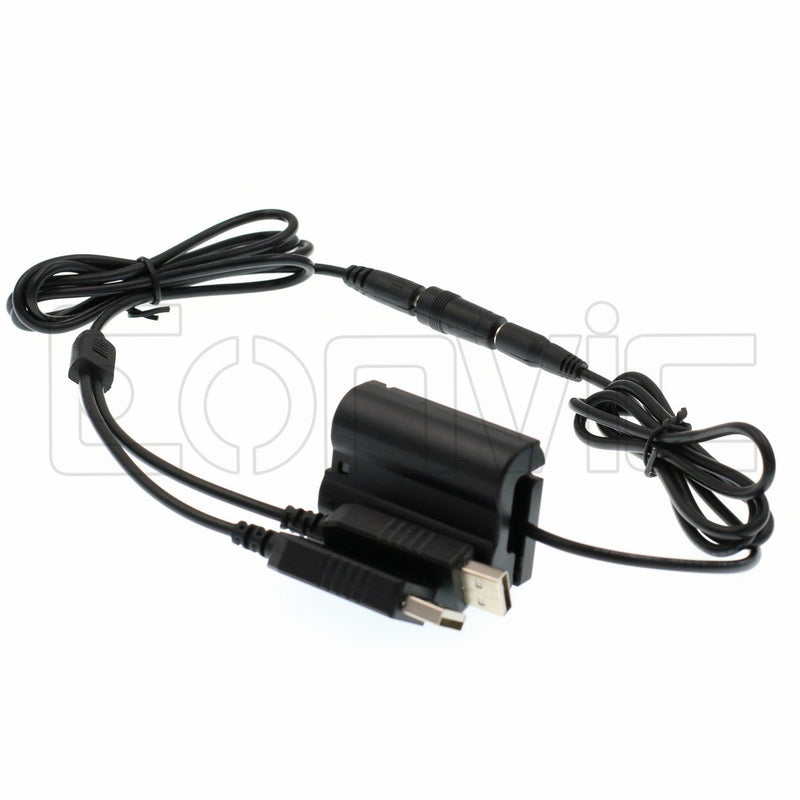 Eonvic EP-5B DC Coupler Dual USB Adapter Cable for Nikon V1 D800 D610 D810