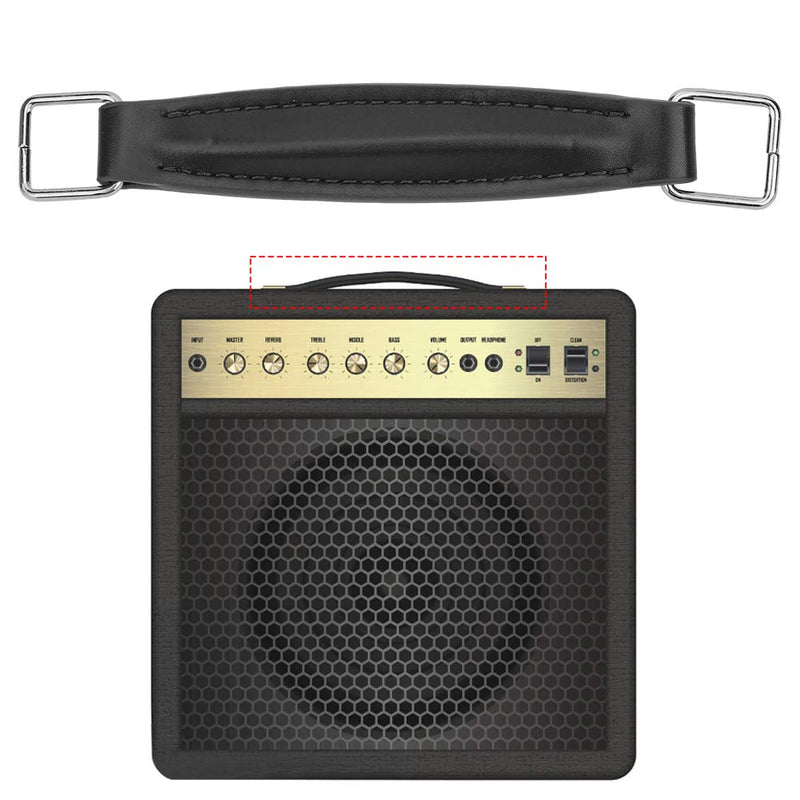 Guitar Amplifier Handle,PU Leather Internal Steel Leather Style Replacement Strap Handle Amp Handle Strap for Guitar Amplifiers Speaker (black) black