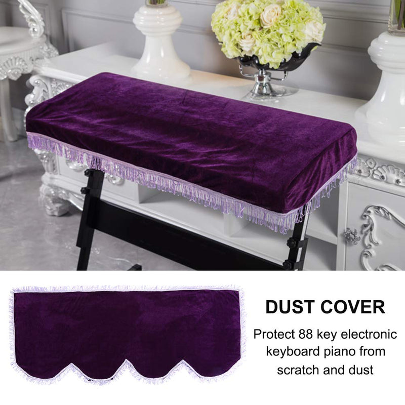 Piano Keyboard Dust Cover 61 Key 88 Keys Electronic Piano Keyboard Cover Protective Anti-Dust Decorated Keyboard Cover for 61/88 Key Piano (Violet 88Key) Violet 88Key