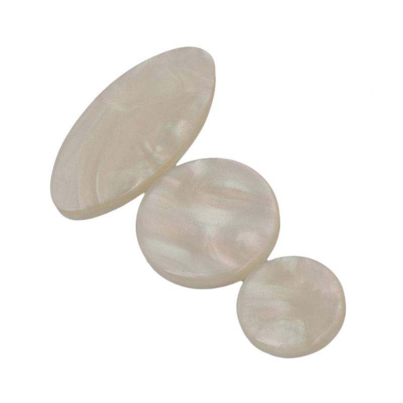 Yibuy Plastic Key Buttons Replacement Inlays Pearl for Alto Tenor Treble Sax Pack of 9 Creamy-white Color