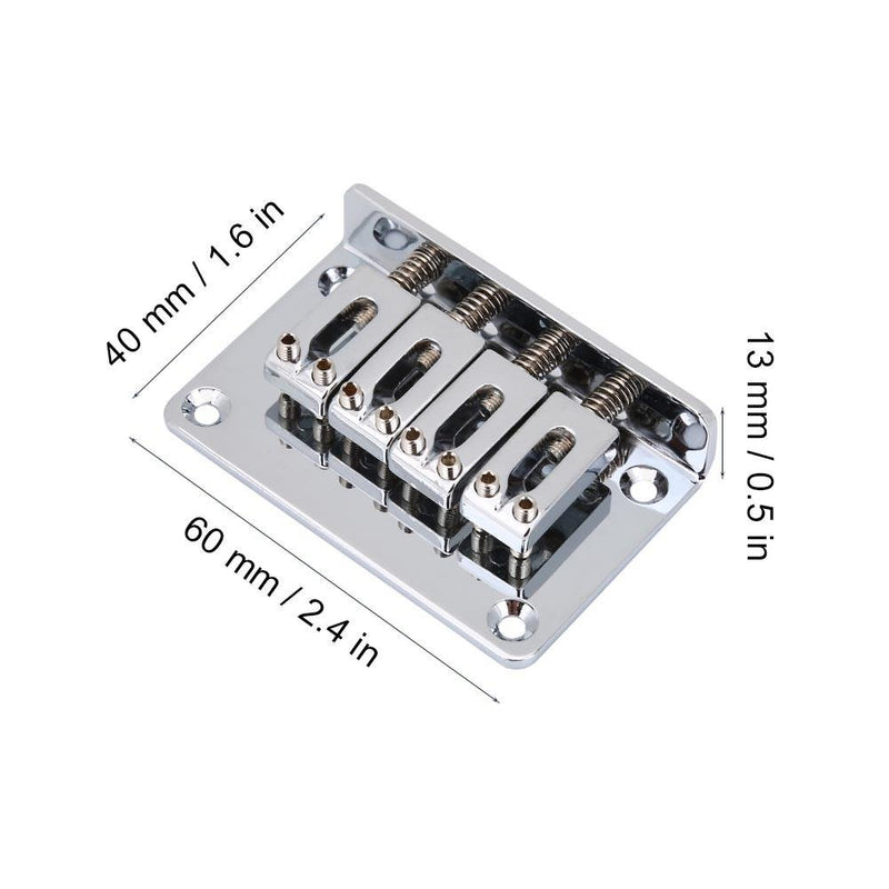 4-string Guitar Bridge, Durable Guitar Bridge Replacement Parts for Cigarbox Electric Guitars Bass Ukulele Silver