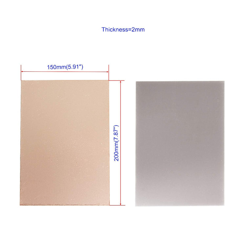 Aoje-Link Single Side Copper Clad PCB Laminate Circuit Board, FR-4 Glass Fiber, 200 x 150 x 2mm, 1pcs 200x150x2mm