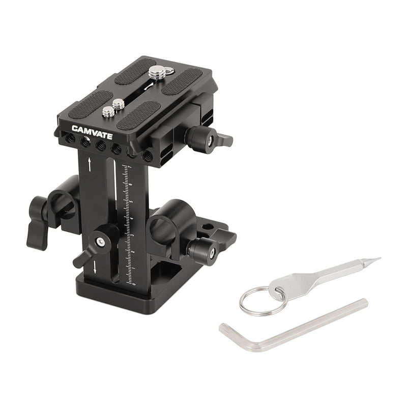 [AUSTRALIA] - CAMVATE Quick Release Plate with Up-and-Down Adjustable 15mm Rail Block for Shoulder Mount Rig - 2649 