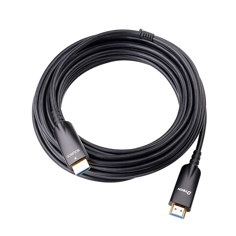 [AUSTRALIA] - DTECH 25ft Fiber Optic HDMI Cable 4K 30Hz 1080p 60hz HD Video 3D ARC HDCP CEC High Speed Long Cord for Computer Monitor TV Projector (25 Feet, Black) 