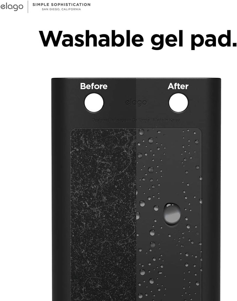 elago Universal Remote Holder Mount Compatible with Apple TV Remote and All Other Remote Controls - Reusable Gel Pad or Screw Mounting Options, Available Wired Charging [ Medium ] [Black] Black