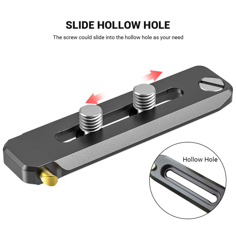 SMALLRIG Universal Low-Profile Quick Release NATO Rail Safety Rail 70mm/2.8inches Long with 1/4'' Screws for NATO Handle Camera Cage EVF Mount – BUN2483 70 mm