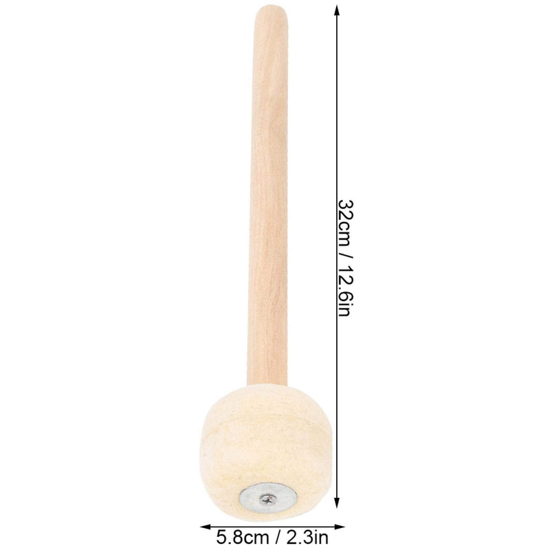 Fockety Musical Instrument, 2Pcs Wool Wooden Drum Stick, Soft Head Perfect Weight for Amateur Professional