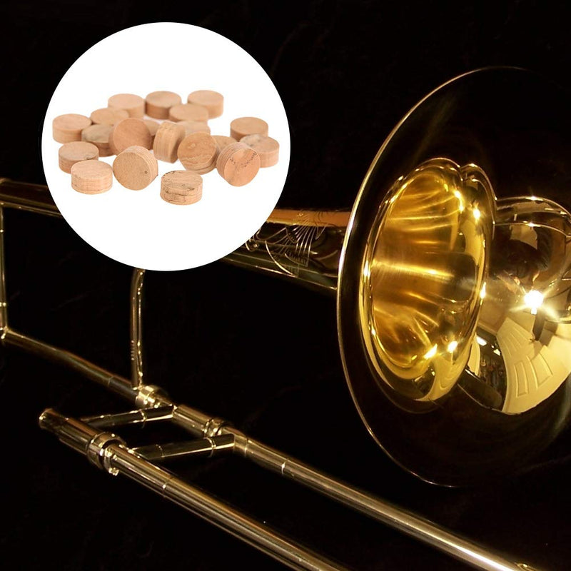 Bnineteenteam 20Pcs 9.5mm Trumpet Cork Pads, Trumpet Repairing Cork Pads Trumpet Water Key Spit Value Cork Pad