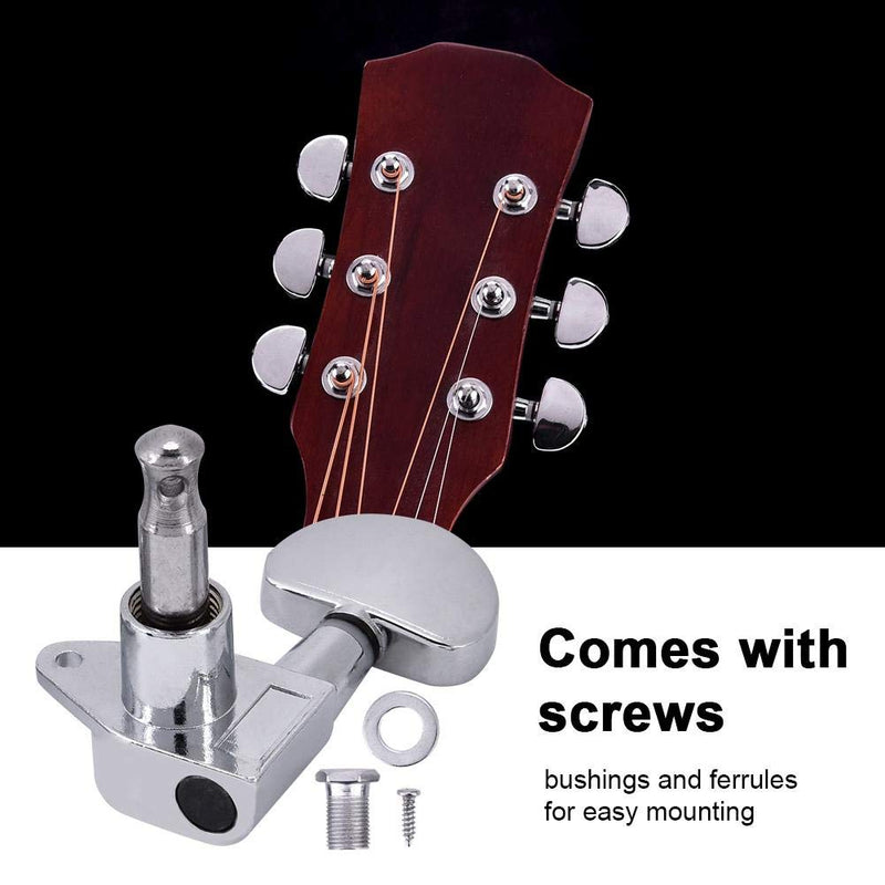 Guitar Tuning Peg 3L+ 3R Locking String Tuning Key Pegs Tuners Set Replacement Electric Acoustic Guitars