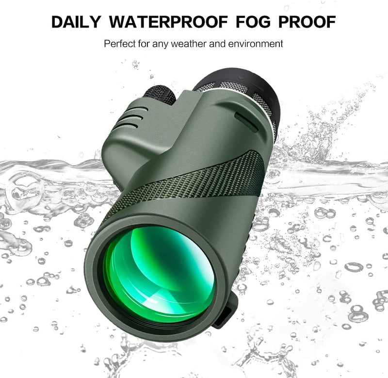 New 2023 12x50 Monocular Telescope for Adults ，Monocular Telescope for Adultsmonocle with Smart Phone Stand for Hunting, Bird Watching, Wildlife Camping, Hiking and Gifts.