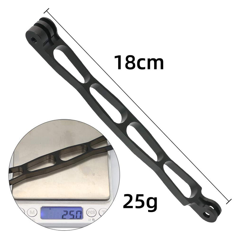 SUREWO Aluminum Alloy Extension Arm Metal Pole Mount Extension Stick Mount Compatible with GoPro Hero 10/9/8/7/6/5 Black,APEMAN/AKASO/TENKER/DJI Osmo Action and More (Black)