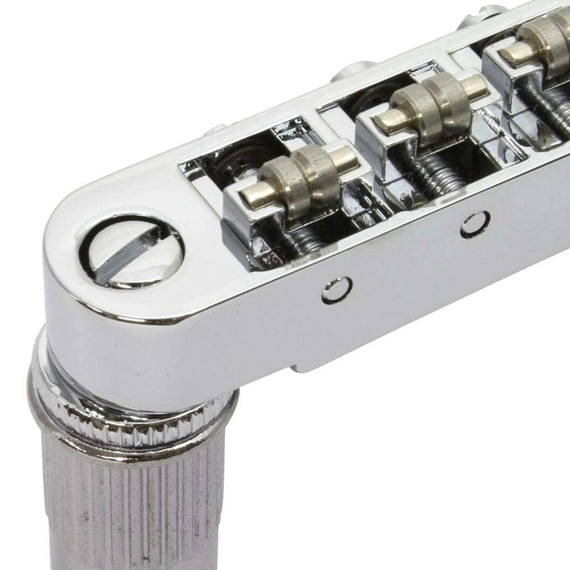 Guitar Tune-O-Matic Roller Saddle Bridge for Gibson EPI Les Paul LP SG Style 6 String Electric Guitar Replacement Part - Chrome