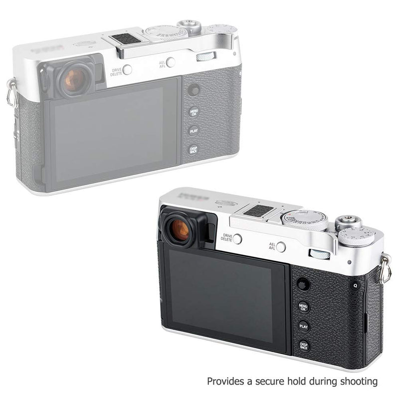 JJC Metal Thumbs Up Grip for Fuji Fujifilm X-E4 XE4 X-E3 XE3 X100V X100F with Hot Shoe Cover Protector Not Interfere with Controls of Camera -Silver SILVER