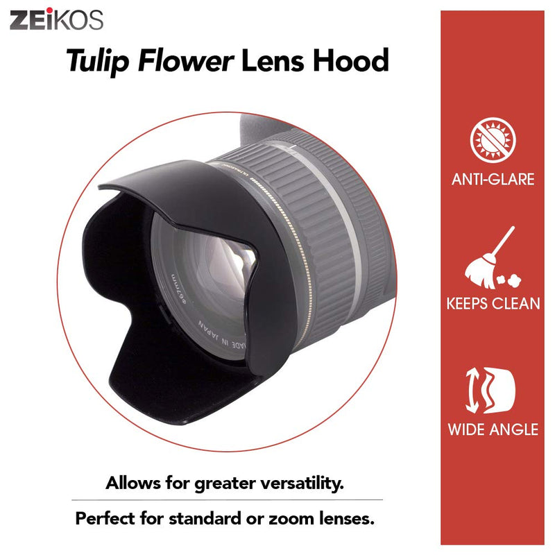 Zeikos ZE-HLH67 67mm Hard Rubber Lens Hood (Black)