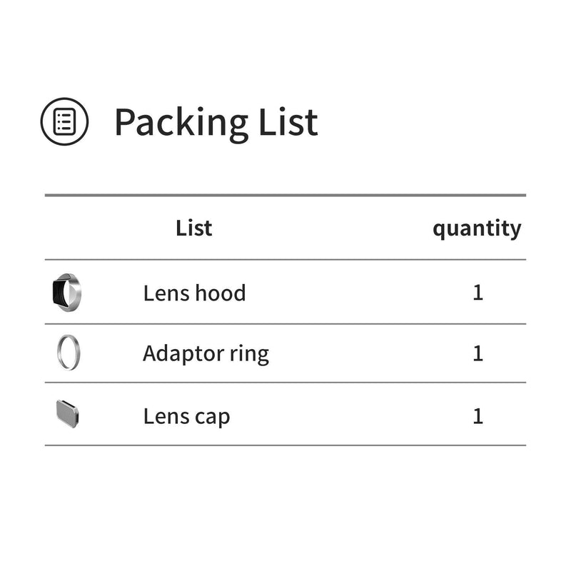 YC Onion Lens Hood Shade for Fujifilm X100V with 23mm Adapter Ring in Aluminum Alloy Silver