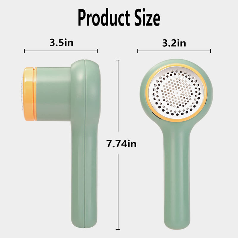 ANNI STAR Fabric Shaver Defuzzer, Electric Sweater Shaver, Rechargeable Fabric Shaver, Effectively and Quickly Remove Fuzz for Clothes, Sweater, Couch, Blanket, Curtain, Wool, Cashmere (Green) Green