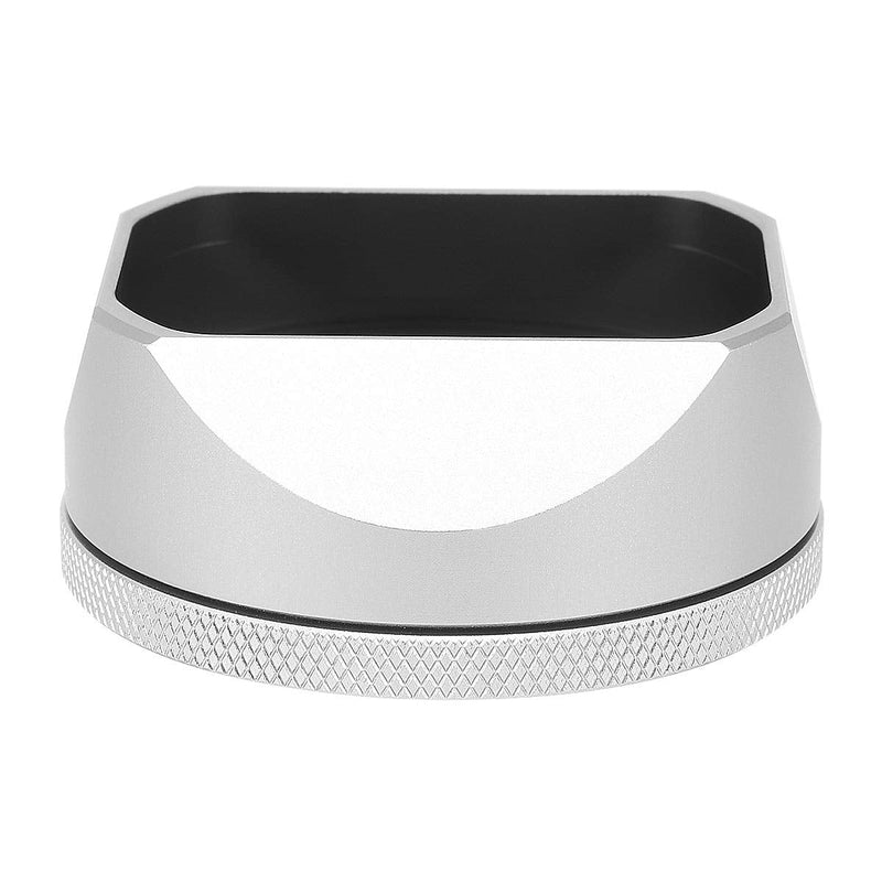 [AUSTRALIA] - Haoge Square Metal Lens Hood for Fuji Fujifilm FinePix X100V X100F X100 X100S X100T X70 Camera Accessories Silver with Cap and 49mm Adapter Ring Kit 
