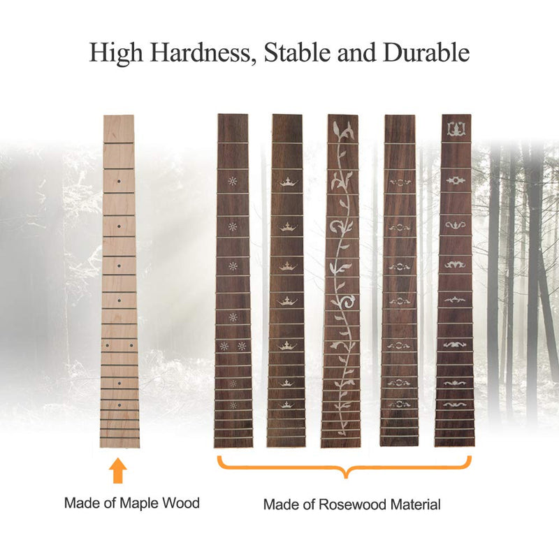 Muslady 41 Inch 20 Frets Acoustic Folk Guitar Fretboard with Dot Pattern Inlay Guitar Fretboard DIY Replacement Guitar Neck Maple Wood Pattern: dot pattern inlay
