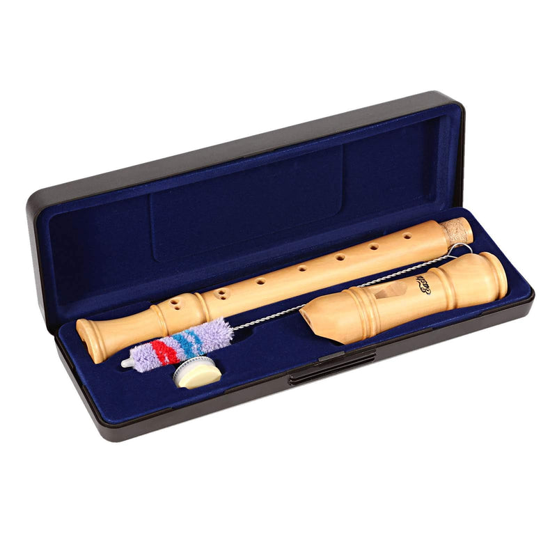 Eastar Recorder Instrument for Kids Soprano Recorder Descant Baroque for Adults Beginners C Key 3 Piece Maple Wood Recorder With Hard Case, Joint Grease,Fingering Chart And Cleaning Kit, ERS-31BM 3 Pieces Baroque Style