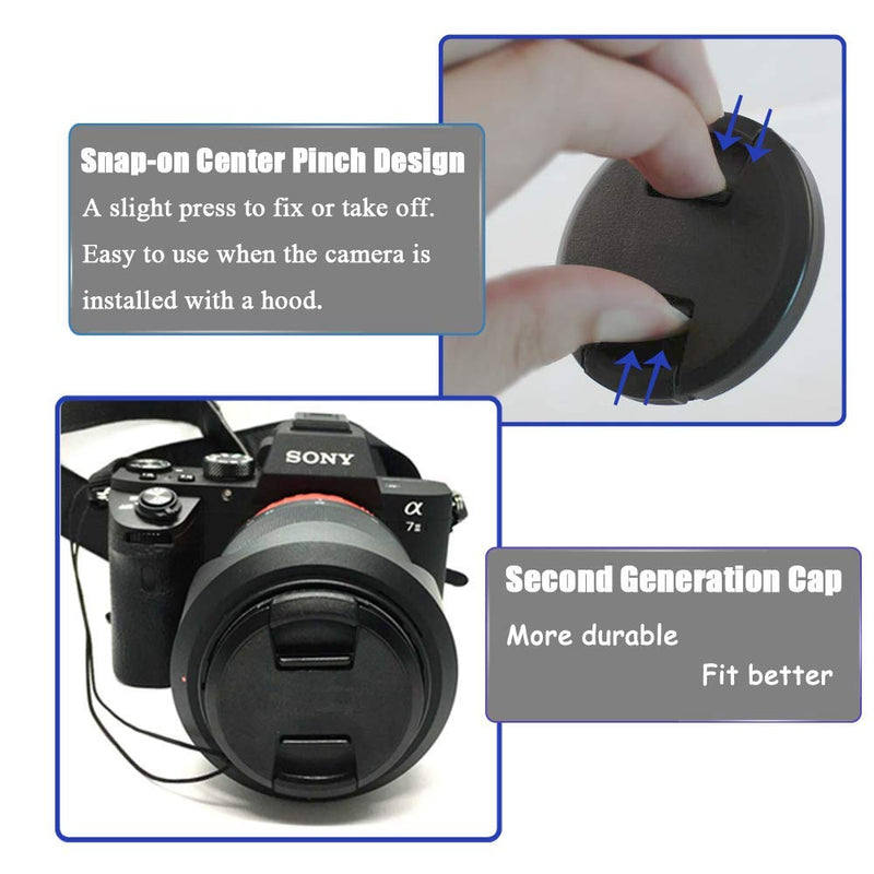 Camera Lens Cap (62mm) Cover for E18-200mm E10-18mm, 30mm f/1.4,18-200mm Lens (2 Pack)