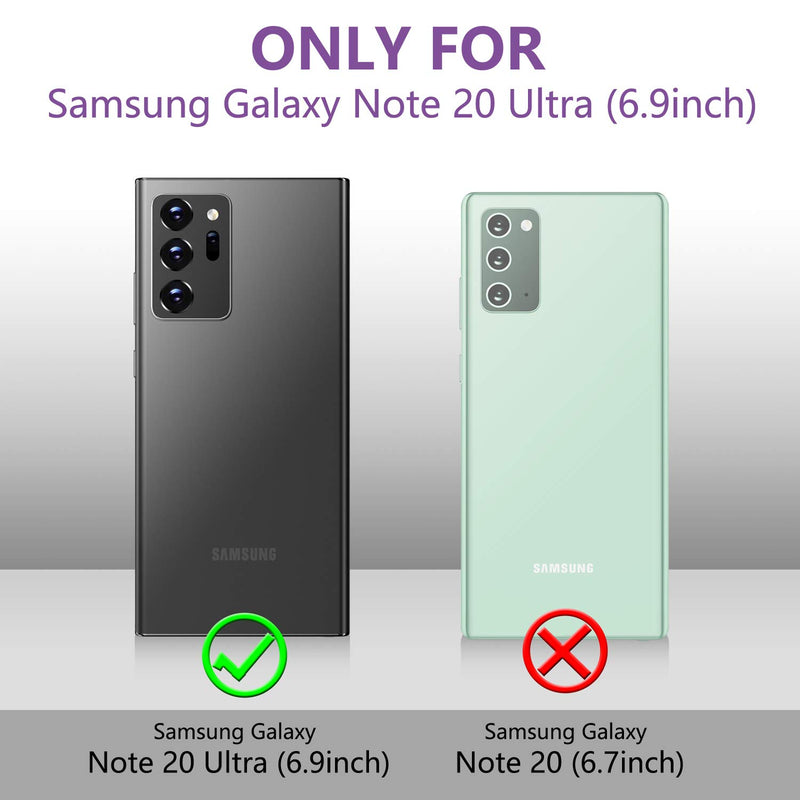 Vapesoon for Galaxy Note 20 Ultra Waterproof Case, Built-in Screen Protector Full-Body Protection Heavy Duty Shock-Proof dust-Proof Cover Case for Samsung Galaxy Note 20 Ultra 6.9 inch (Black/Clear) Black/Clear