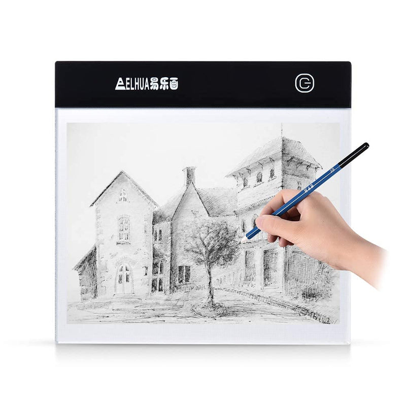 Aibecy Portable A5 LED Light Box Drawing Tracing Tracer Copy Board Table Pad Panel Copyboard with Stepless Brightness Control USB Cable for Artist Animation Sketching Architecture Calligraphy