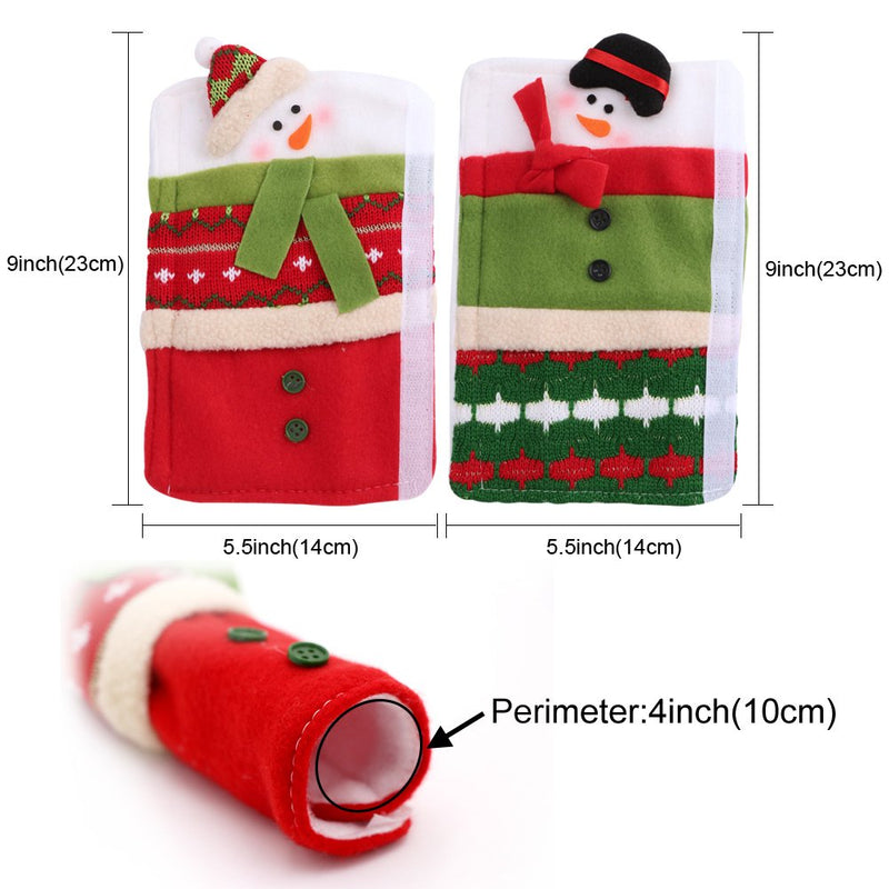 Aytai 3pcs Christmas Fridge Handle Covers Snowman Decorations Refrigerator Handle Covers for Kitchen Appliance Handle Covers for Christmas Decorations