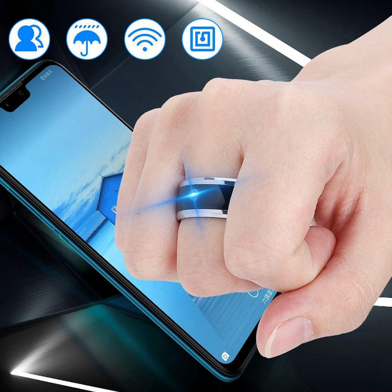 awstroe Easy to Use NFC Smart Ring, Metal Material Universal Smart Ring, for Mobile Phone(size7) size7
