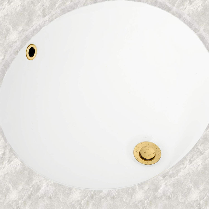 Artiwell Sink Pop-Up Drain Stopper Assembly with Lift Rod and Overflow, Solid Brass Lavatory pop up Drain Assembly for Bathroom Faucet Vanity Sink, All Brass Construction (Polished Brass) Polished Brass
