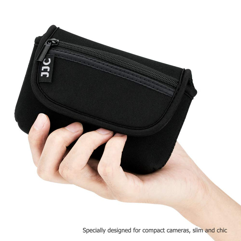 JJC Neoprene Compact Digital Camera Case Travel Pouch for Sony ZV-1 RX100 VII VA VI V IV III II DSC W800 W830 WX500 HX99 HX90V HX80 for Canon G7X III II G9X II SX740 SX730 SX620 SX610 ELPH 360 190 180 Black