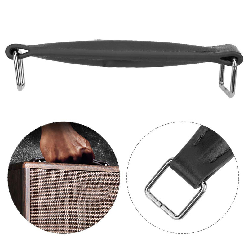Guitar Amplifier Handle,PU Leather Internal Steel Leather Style Replacement Strap Handle Amp Handle Strap for Guitar Amplifiers Speaker (black) black