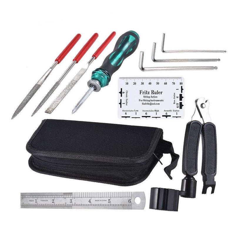 Guitar Repair and Maintenance Tools Accessories Kit Portable Bag Guitar Files Fret String Cutter